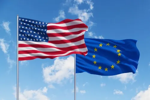 USA and European Union Flags