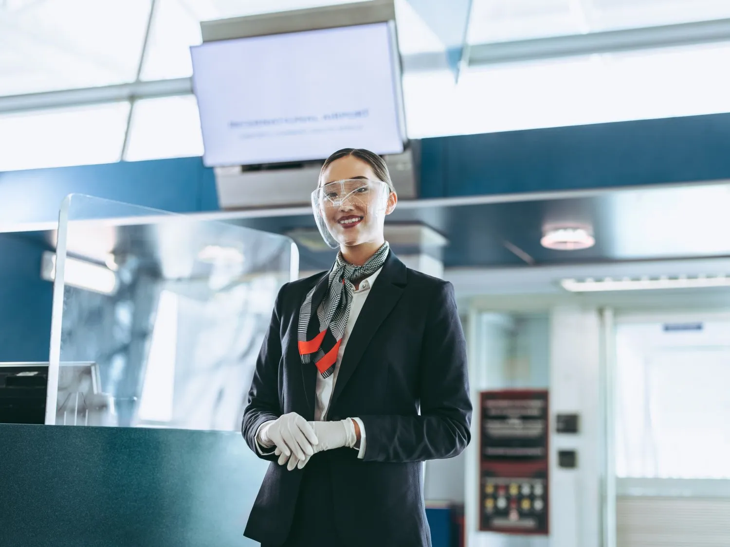Airline staff during covid concept