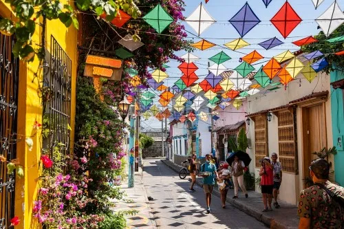 Cartagena Colombia colourful street