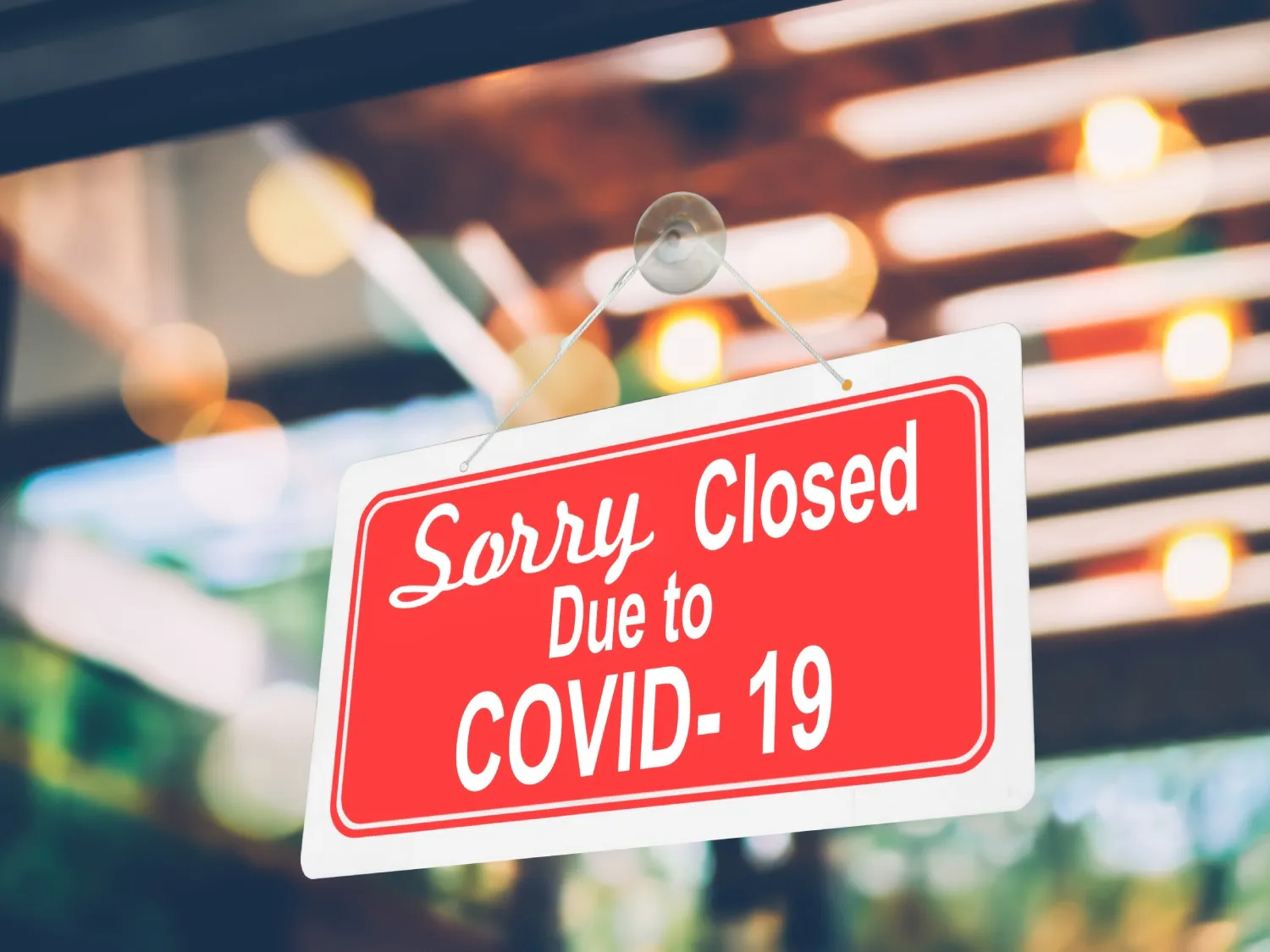 Closed sign during covid