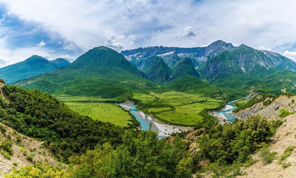 Vjosa river valley