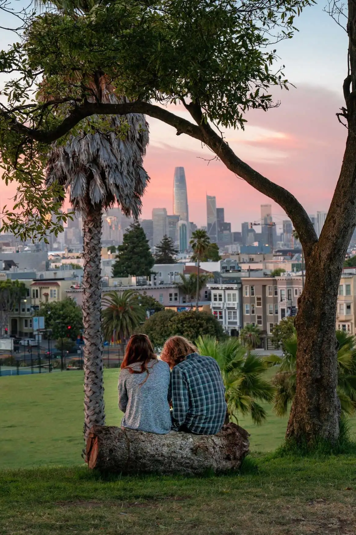 couple in a park in san francisco