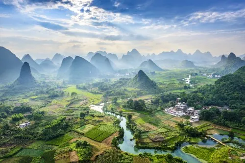 Li River and Karst mountains in China